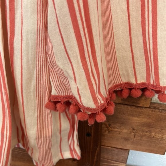 Anthropologie Chantik Lovina Blouse Medium Embroidered/Floral/Poms - Picture 4 of 6